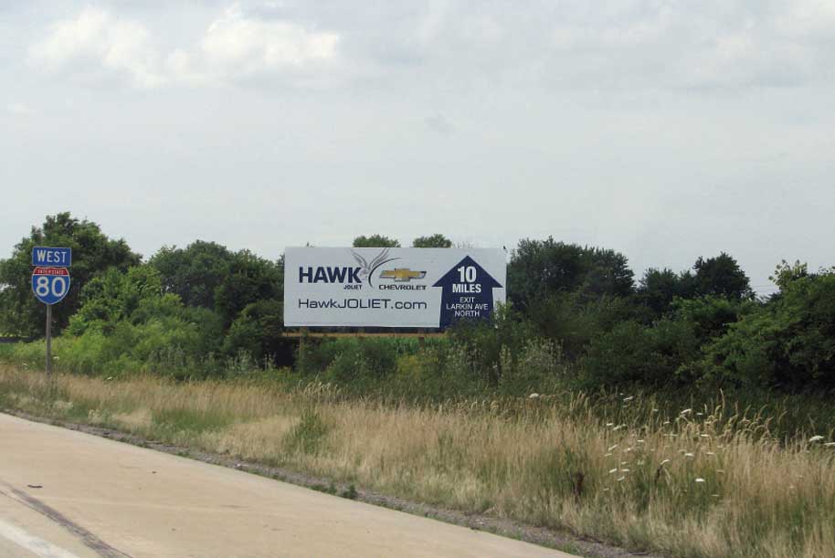 Billboard at North side of I-80 East of Cedar Rd.